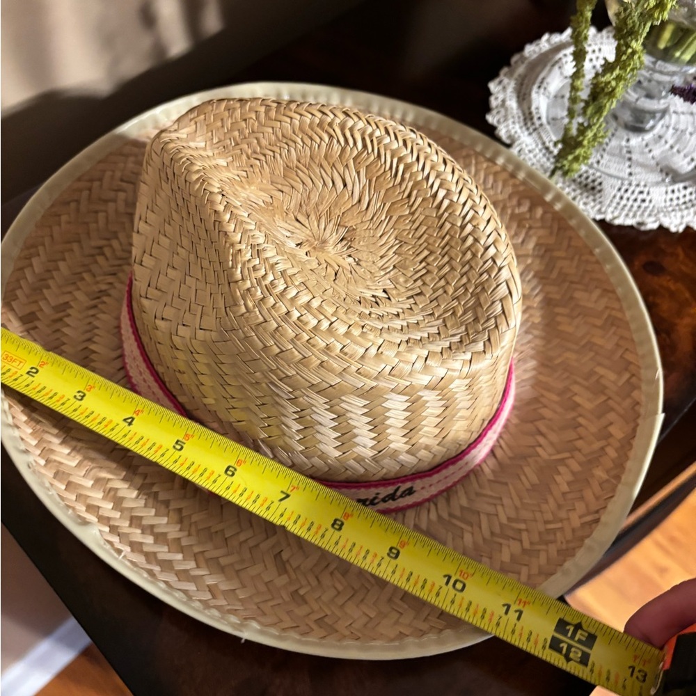Straw Hat with Pink Band - Picture 8 of 12